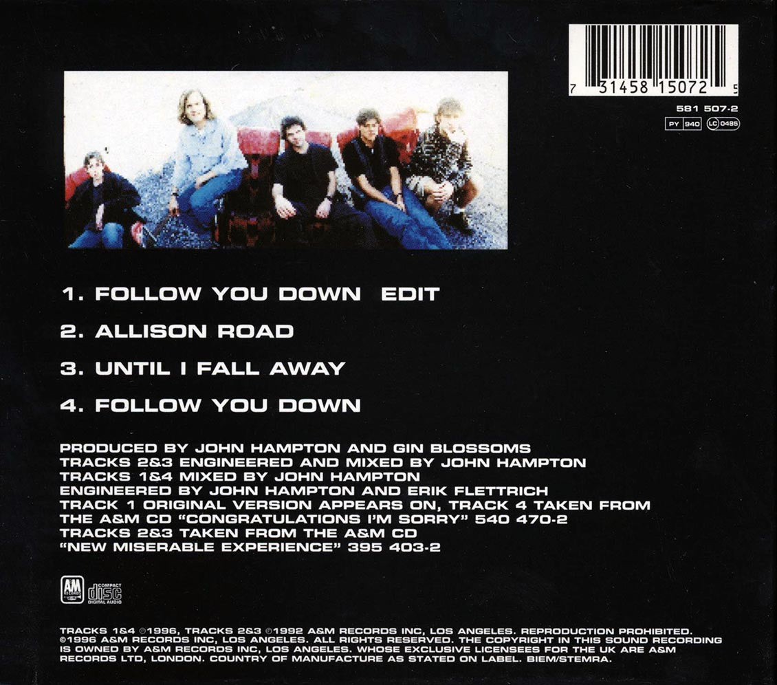 Gin Blossoms - Follow You Down
