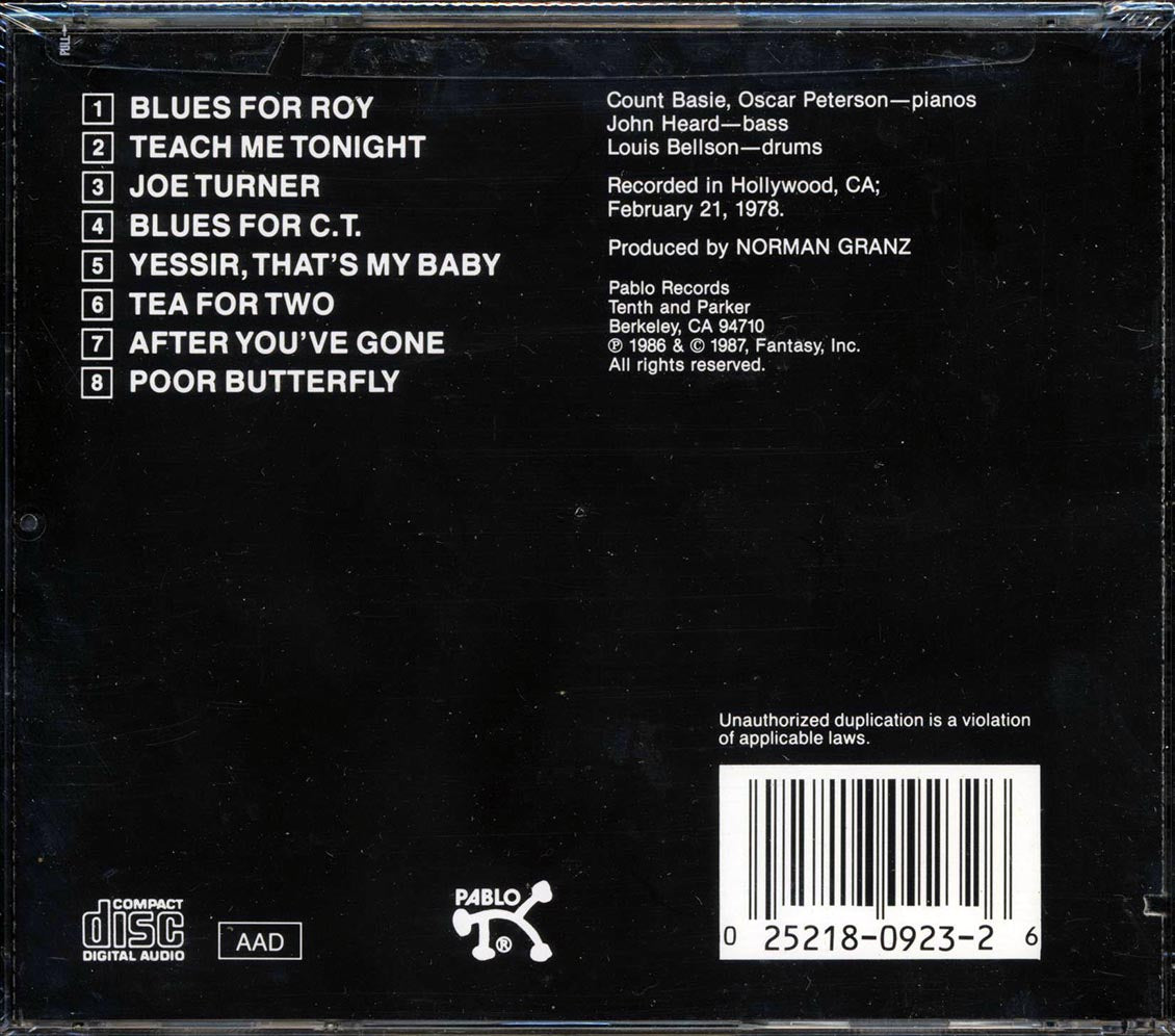 Count Basie, Oscar Peterson - Yessir, That's My Baby (marked/ltd stock)