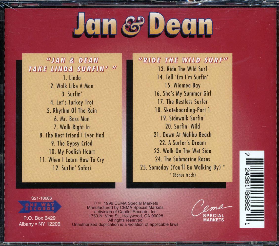 Jan & Dean - Jan & Dean Take Linda Surfin' + Ride The Wild Surf (2 albums on 1 CD) (25 tracks)