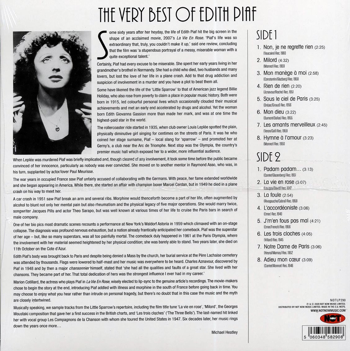 Edith Piaf - The Very Best Of Edith Piaf (180g) (colored vinyl)