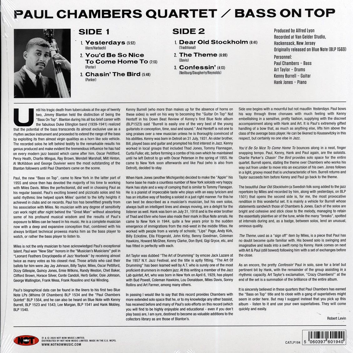 Paul Chamber Quartet - Bass On Top (180g) (remastered)