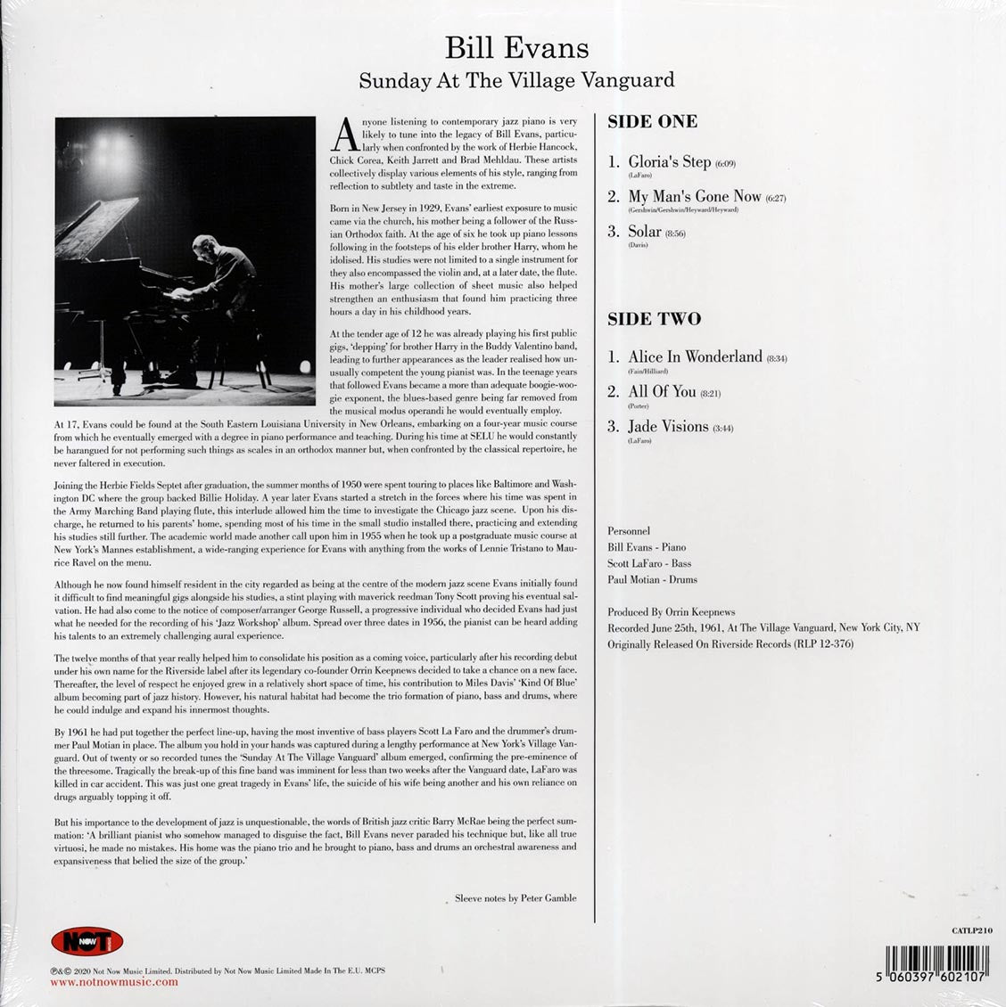 Bill Evans - Sunday At The Village Vanguard (180g)