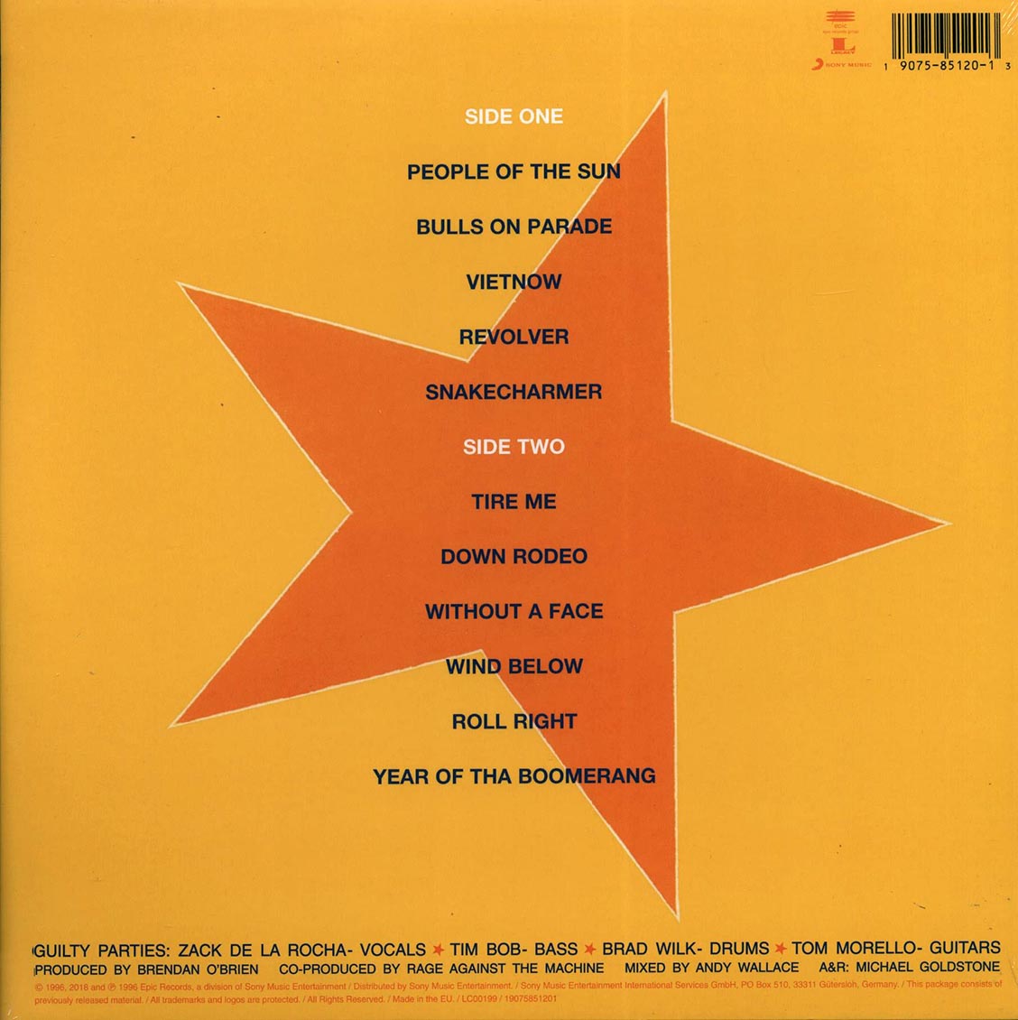 Rage Against The Machine - Evil Empire (incl. mp3) (180g) (remastered)