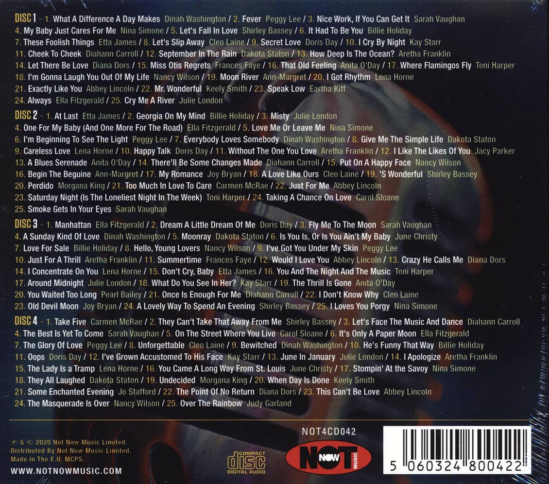 Peggy Lee, Dinah Washington, Sarah Vaughan, Nina Simone, Etta James, Etc. - 100 Hits Of The Great Songbirds (100 tracks) (4xCD) (deluxe 4-fold digipak)