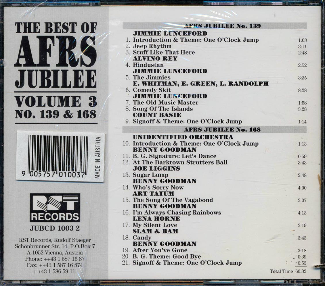 Benny Goodman, Jimmie Lunceford, Lena Horne, Etc. - The Best Of AFRS Jubilee Volume 3 No. 139 And 168 (marked/ltd stock)