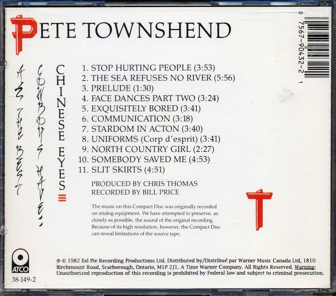 Pete Townshend - All The Best Cowboys Have Chinese Eyes