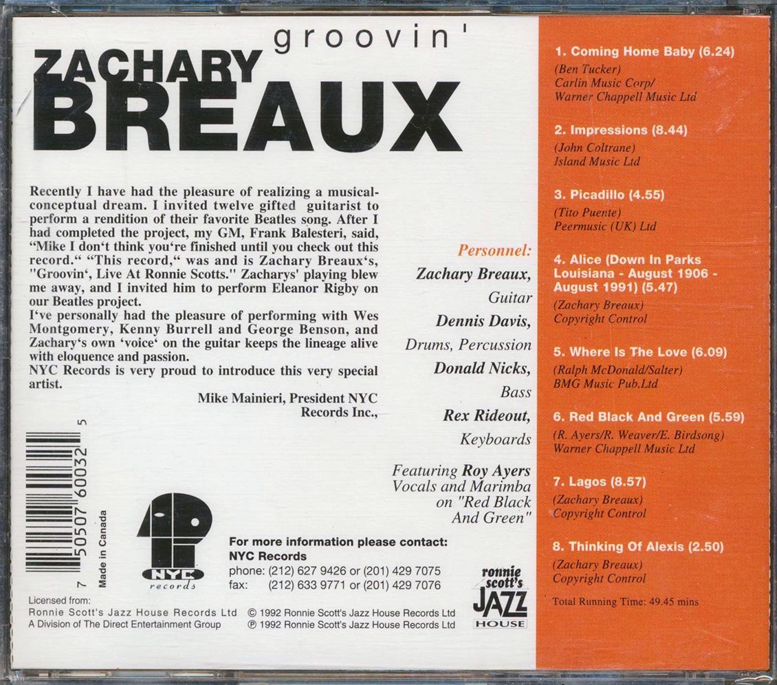 Zachary Breaux - Groovin'