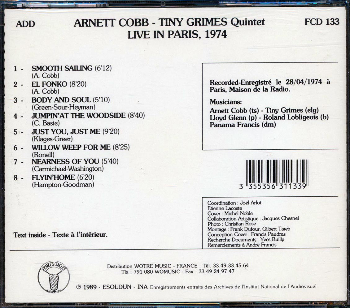 Arnett Cobb, Tiny Grimes Quintet - Live In Paris 1974