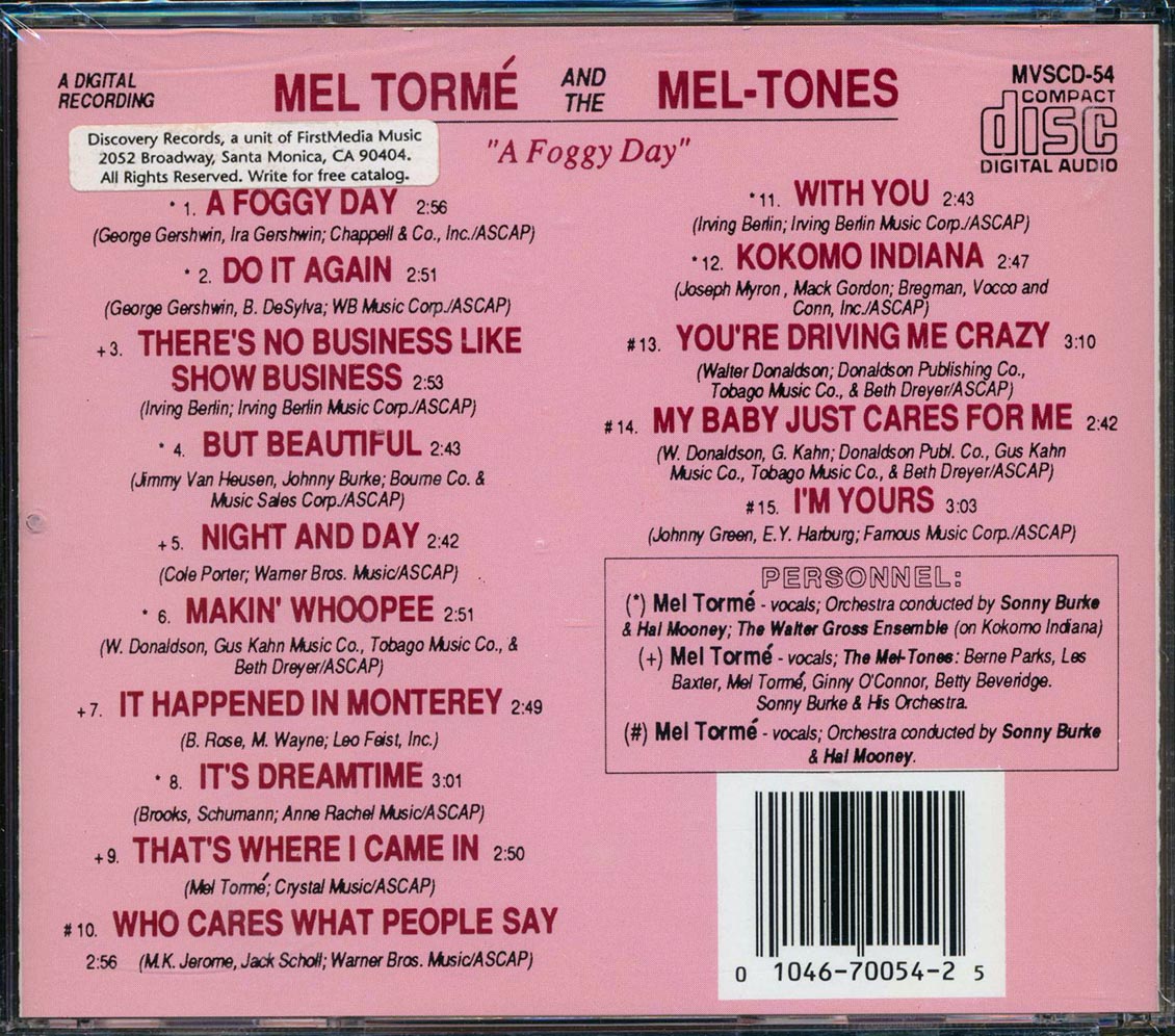 Mel Torme & The Mel-Tones - A Foggy Day