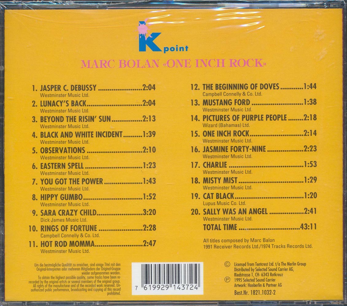 Marc Bolan - One Inch Rock