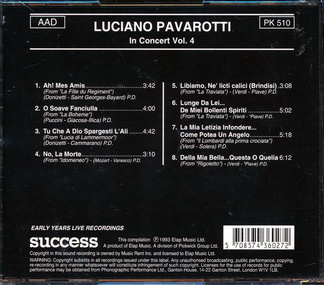 Luciano Pavarotti - In Concert Volume 4