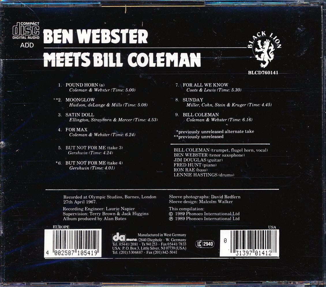 Ben Webster, Bill Coleman - Ben Webster Meets Bill Coleman