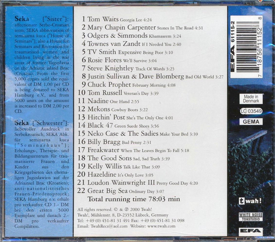 Tom Waits, Mary Chapin Carpenter, Townes Van Zandt, Etc. - Seka: Sister Volume 2