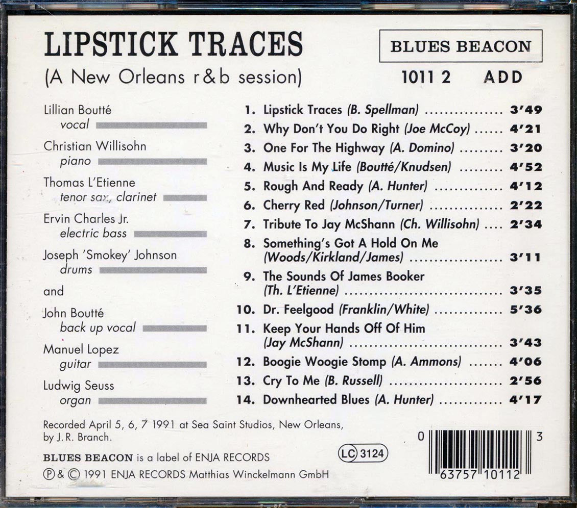 Lillian Boutte, Christian Willisohn - Lipstick Traces: A New Orleans R & B Session