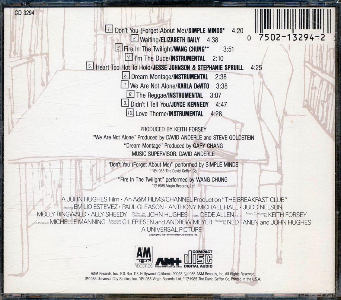 Simple Minds, Wang Chung, Elizabeth Daily, Etc. - The Breakfast Club: Original Motion Picture Soundtrack