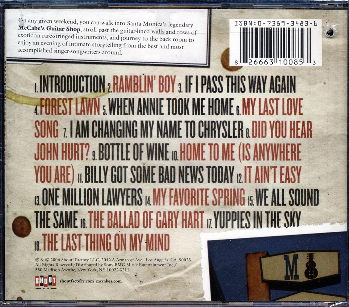 Tom Paxton - Tom Paxton Live At McCabe's Guitar (marked/ltd stock)