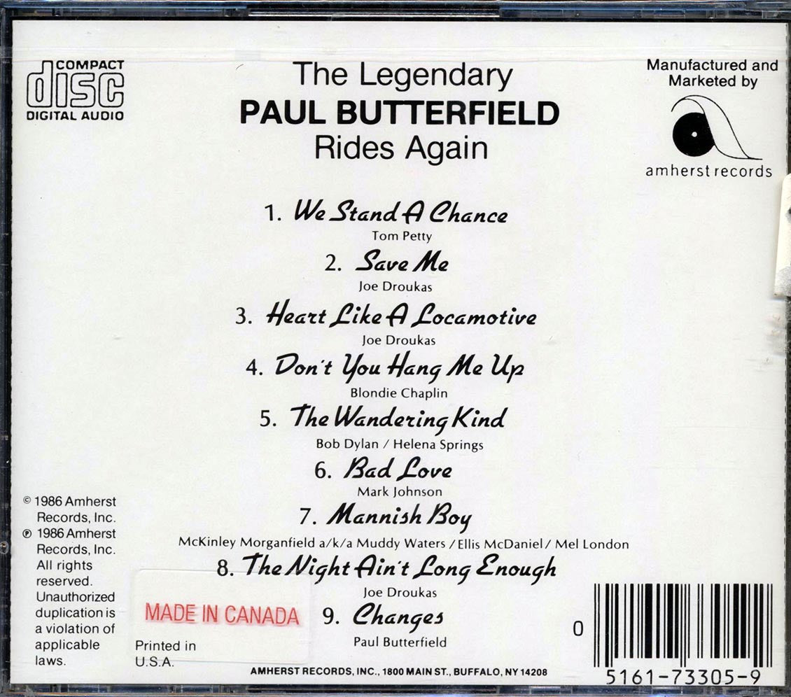 Paul Butterfield - The Legendary Paul Butterfield Rides Again