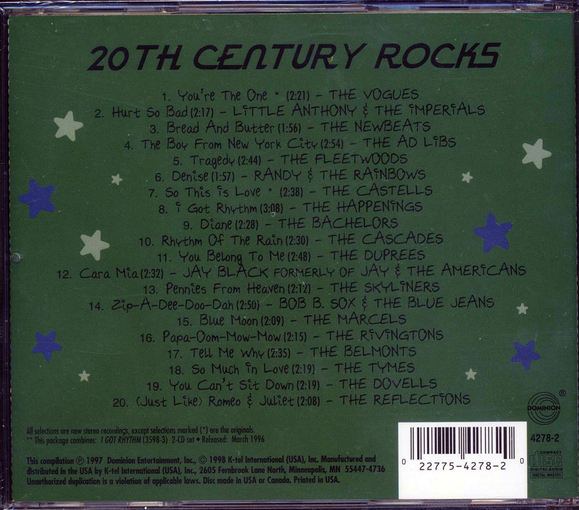 The Vogues, Little Anthony, The Fleetwoods, Etc. - 20th Century Rocks Volume 9: '60s Vocal Groups: I Got Rhythm (20 tracks)