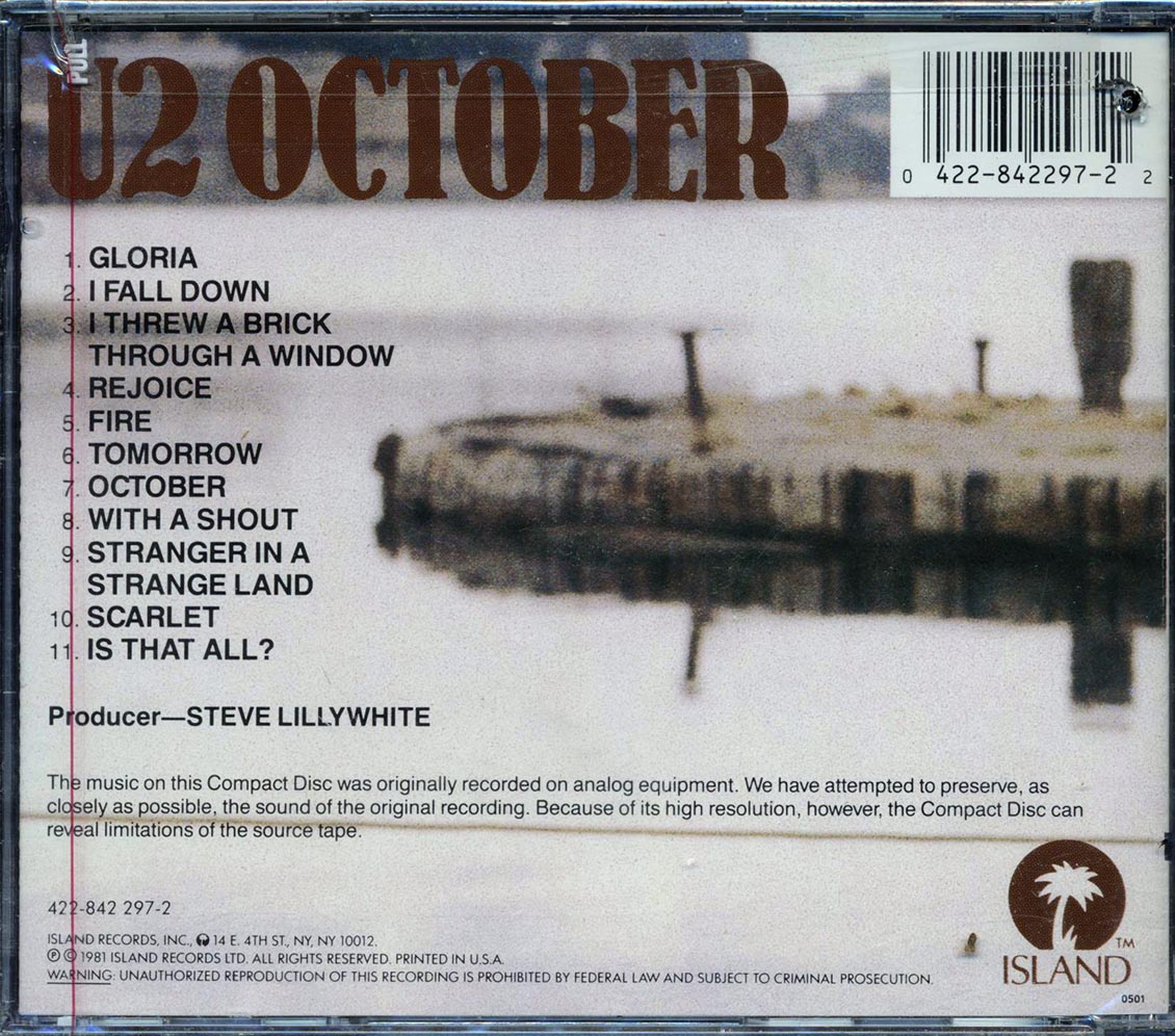 U2 - October (marked/ltd stock)