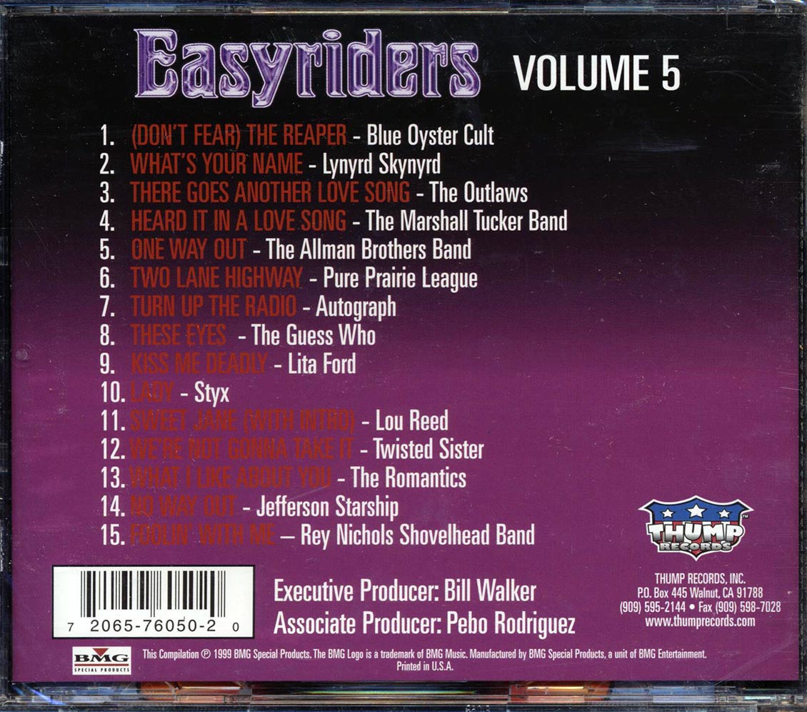 Lynyrd Skynyrd, Blue Oyster Cult, Lou Reed, Styx, The Allman Brothers Band, Etc. - Easyriders Volume 5