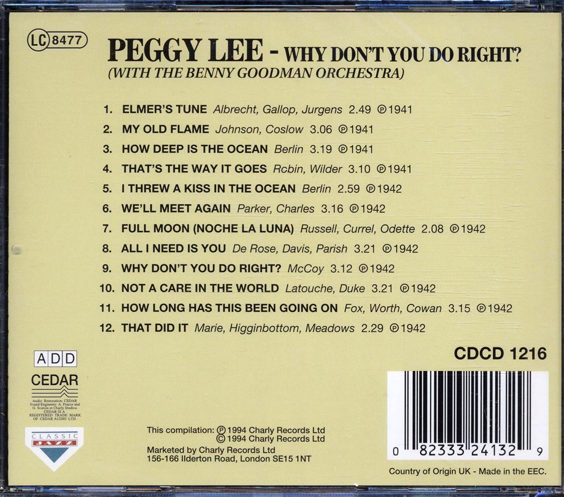Peggy Lee, Benny Goodman & His Orchestra - Why Don't You Do Right