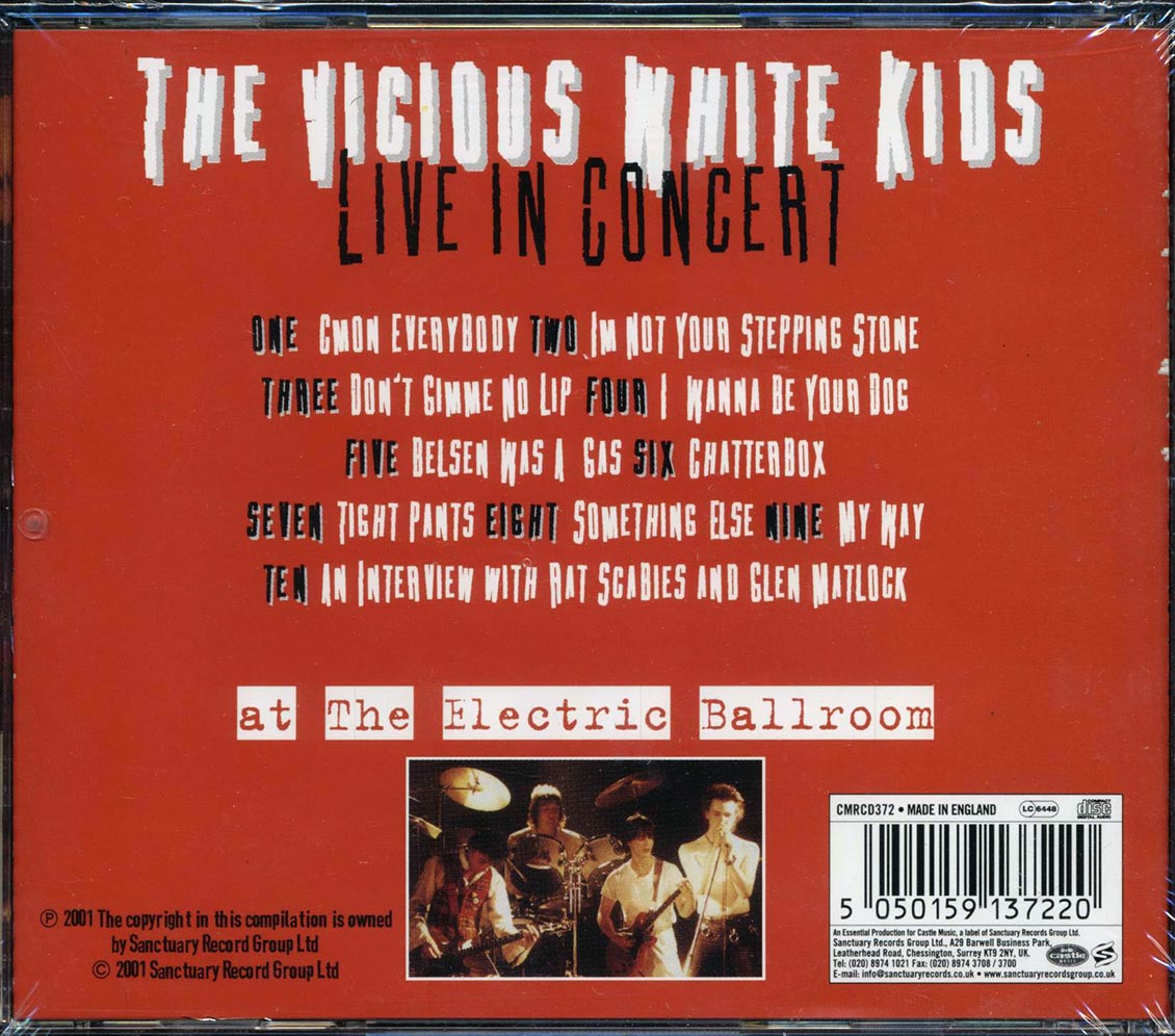 Vicious White Kids - Sid Vicious In Vicious White Kids Live