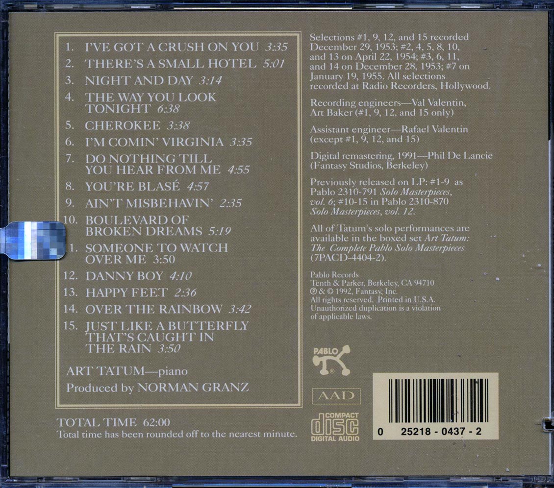 Art Tatum - Solo Masterpieces Volume 6 (marked/ltd stock)