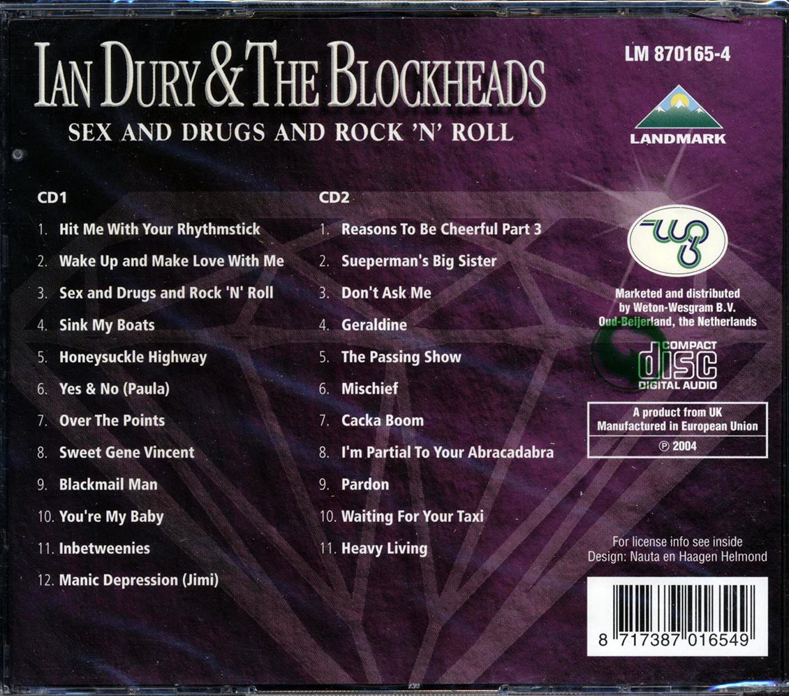 Ian Dury & The Blockheads - Sex And Drugs And Rock N Roll: Greatest Hits (23 tracks) (2xCD)