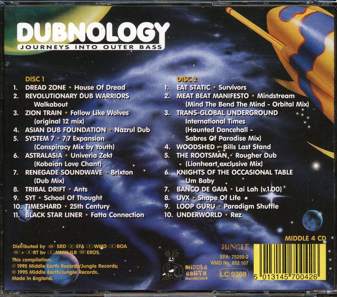 Dread Zone, Revolutionary Dub Warriors, Zion Train, Etc. - Dubnology: Journeys Into Outer Bass (21 tracks) (2xCD)