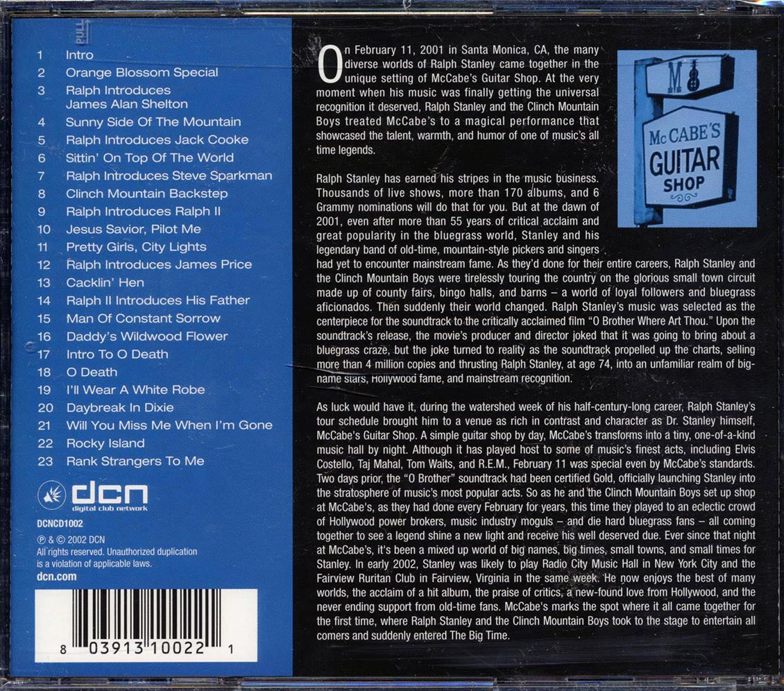 Ralph Stanley & The Clinch Mountain Boys - Live At McCabe's Guitar Shop