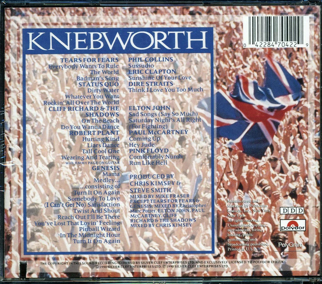 Pink Floyd, Tears For Fears, Robert Plant, Genesis, Etc. - Knebworth: The Album (2xCD)