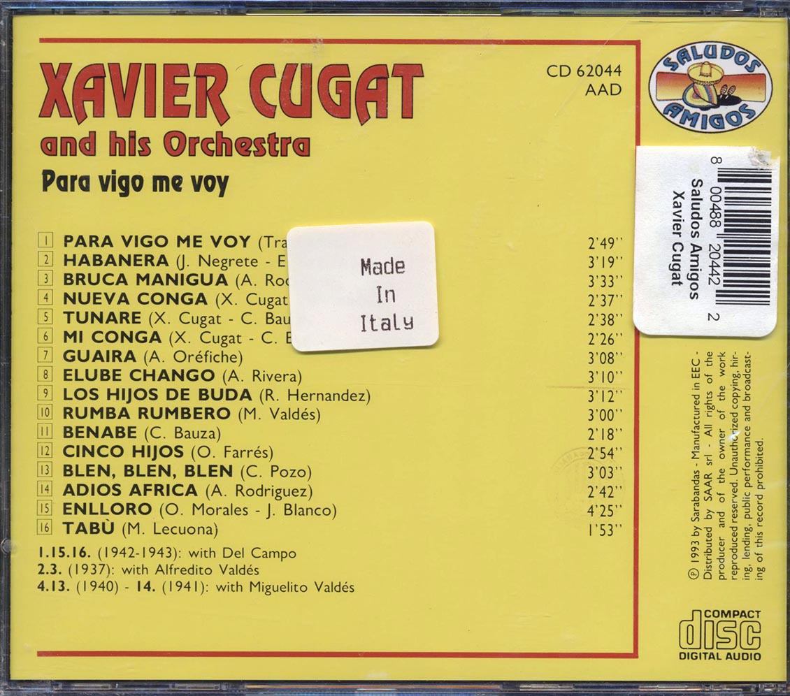 Xavier Cugat & His Orchestra - Para Vigo Me Voy