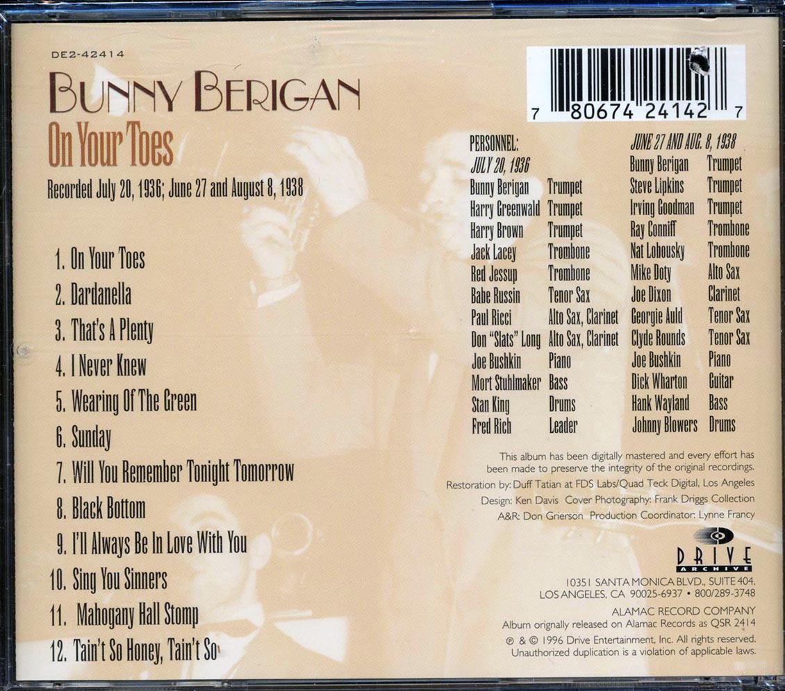 Bunny Berigan & His Orchestra - On Your Toes