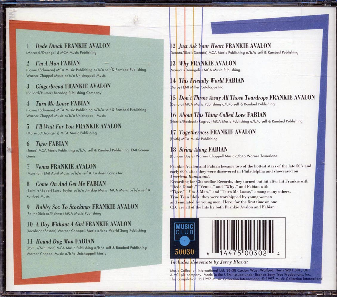 Frankie Avalon, Fabian - The Teen Idols: The Very Best Of Frankie Avalon & Fabian