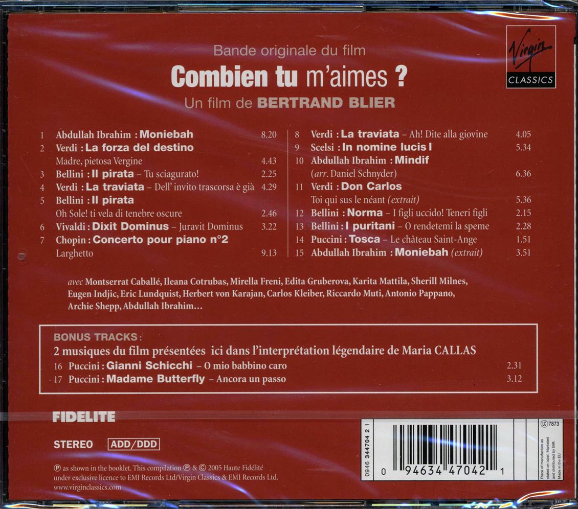 Moniebah, La Forza Del Destino, La Traviata, Etc. - Bande Originale Du Film: Combien Tu M'Aimes