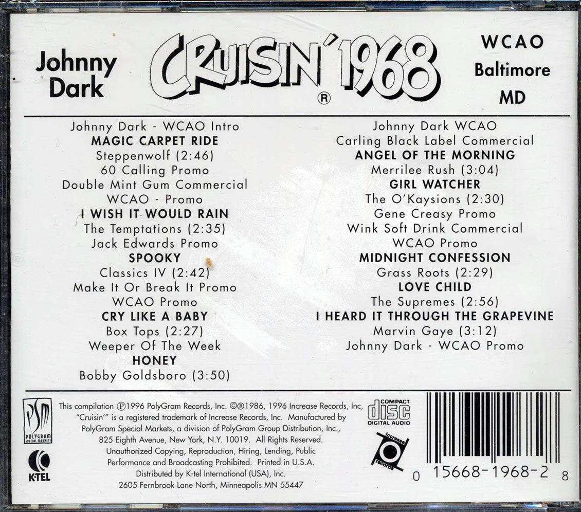 Johnny Dark, Steppenwolf, The Temptations, Etc. - Cruisin' 1968