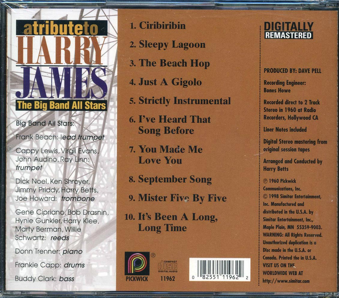 Harry James - A Tribute To Harry James: The Big Band All Stars