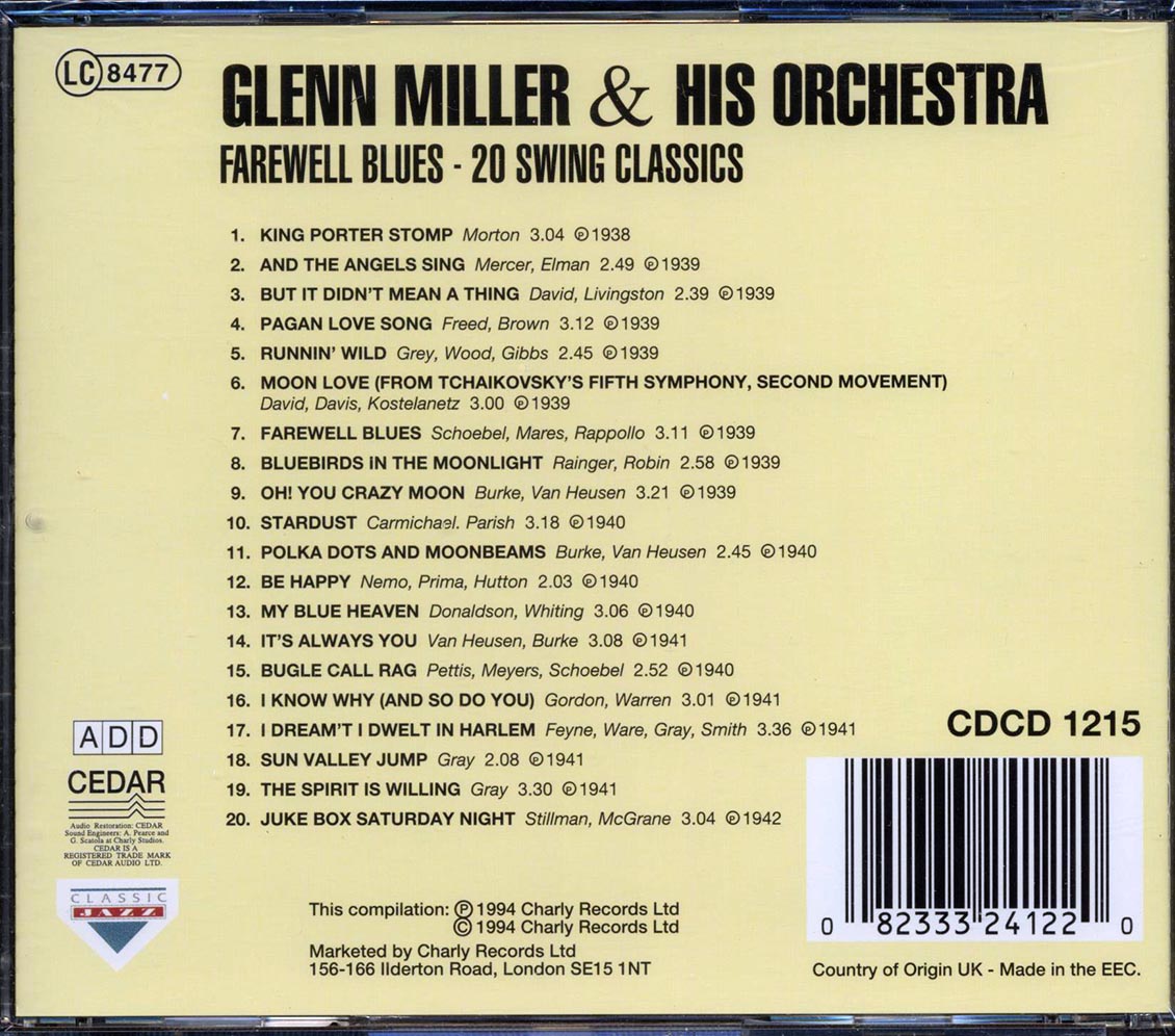 Glenn Miller & His Orchestra - Farewell Blues: 20 Swing Classics (20 tracks)