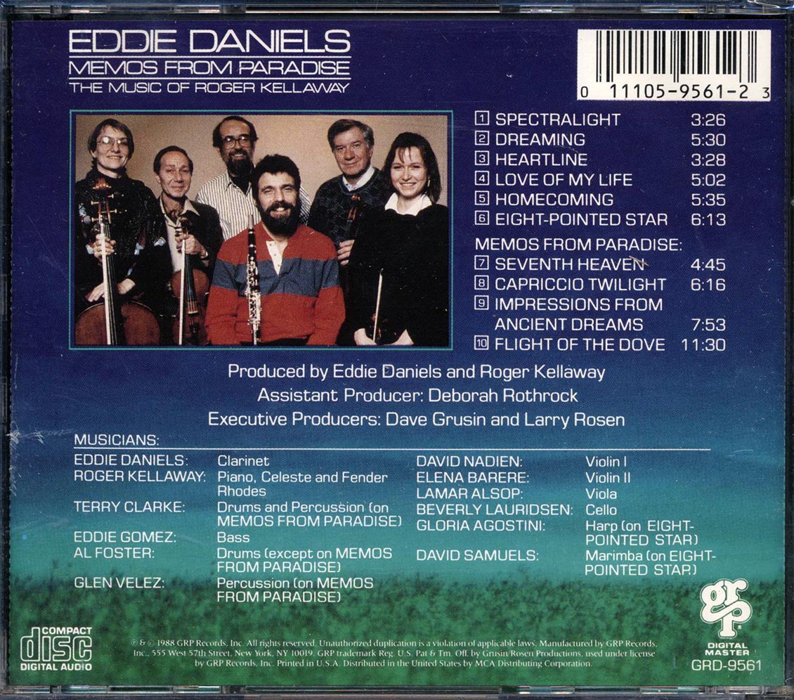 Eddie Daniels - Memos From Paradise: The Music Of Roger Kellaway