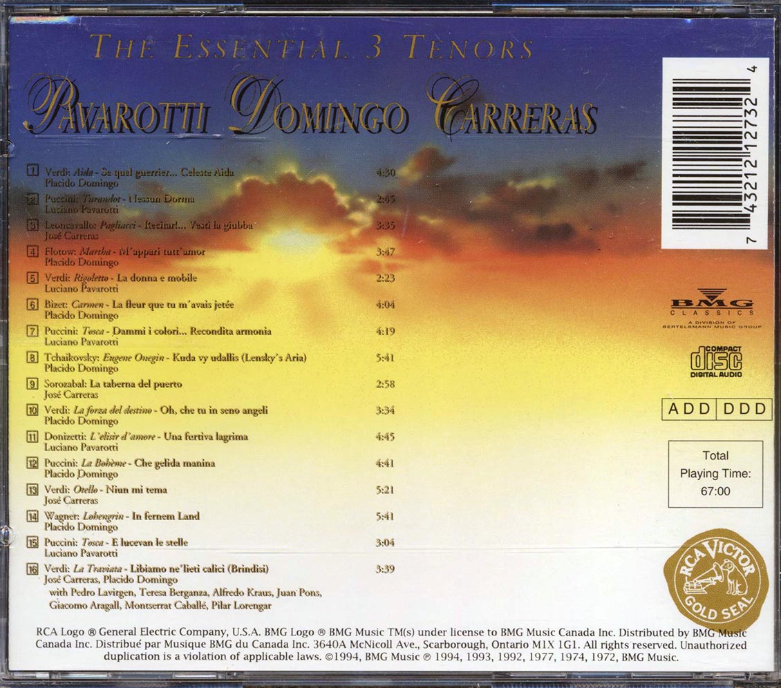 Pavarotti, Placido Domingo, Jose Carreras - The Essential 3 Tenors