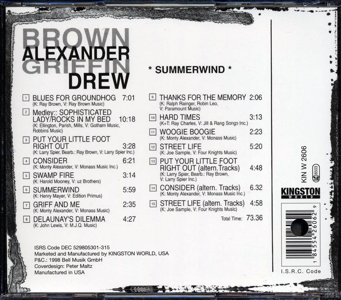Monty Alexander, Ray Brown, Johnny Griffin, Martin Drew - Summerwind (marked/ltd stock)