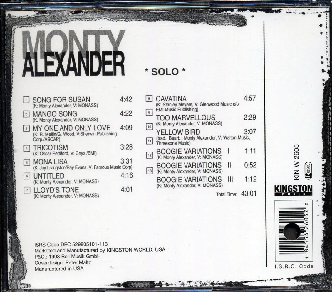 Monty Alexander - Solo (marked/ltd stock)