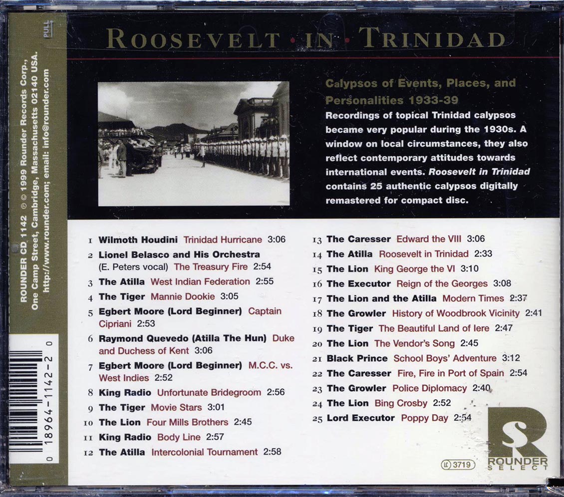 The Atilla, The Tiger, Egbert Moore, Etc. - Roosevelt In Trinidad: Calypsos Of Events, Places And Personalities 1933-1939 (marked/ltd stock)