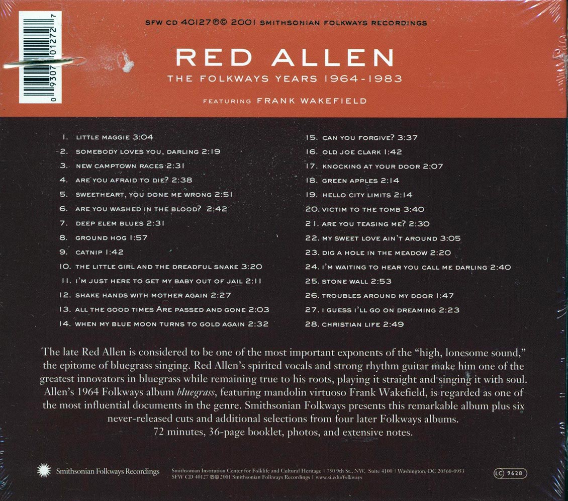 Red Allen, Frank Wakefield - The Folkways Years 1964-1983 (incl. large booklet) (marked/ltd stock)