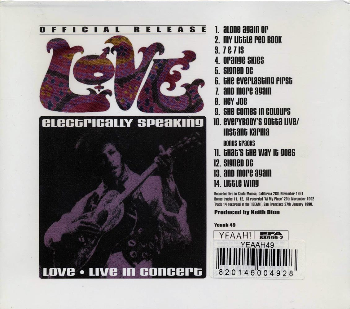 Love - Electrically Speaking: Live In Concert