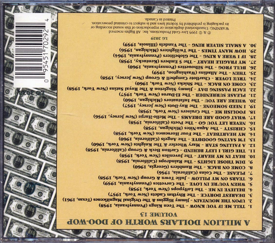 Teen-Kings, The Rhythm Cadets, The Lollypops, Etc. - A Million Dollars Worth Of Doo-Wop Volume 13 (30 tracks)