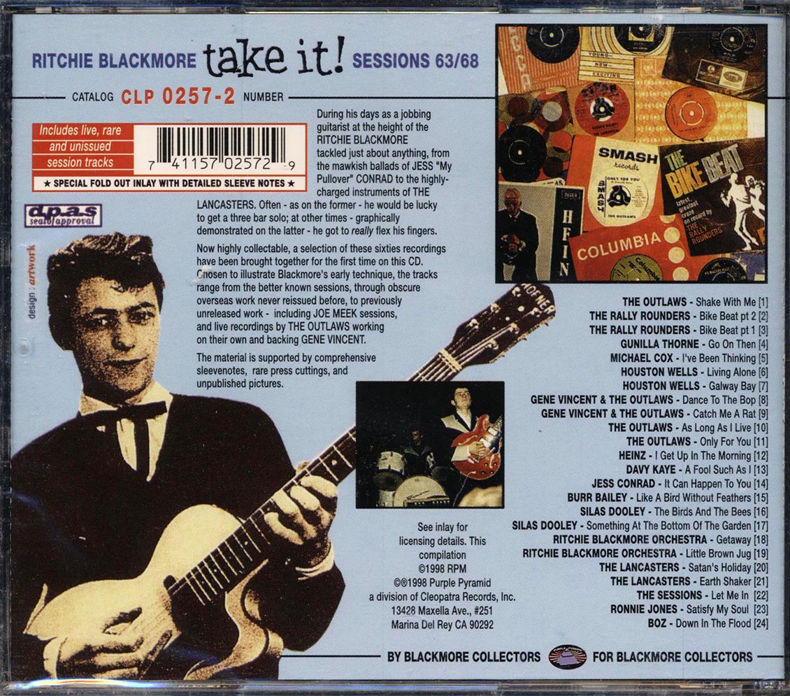 Ritchie Blackmore - Take It: Sessions 63/68 (24 tracks) (gold CD) (ltd. ed.) (incl. large booklet)