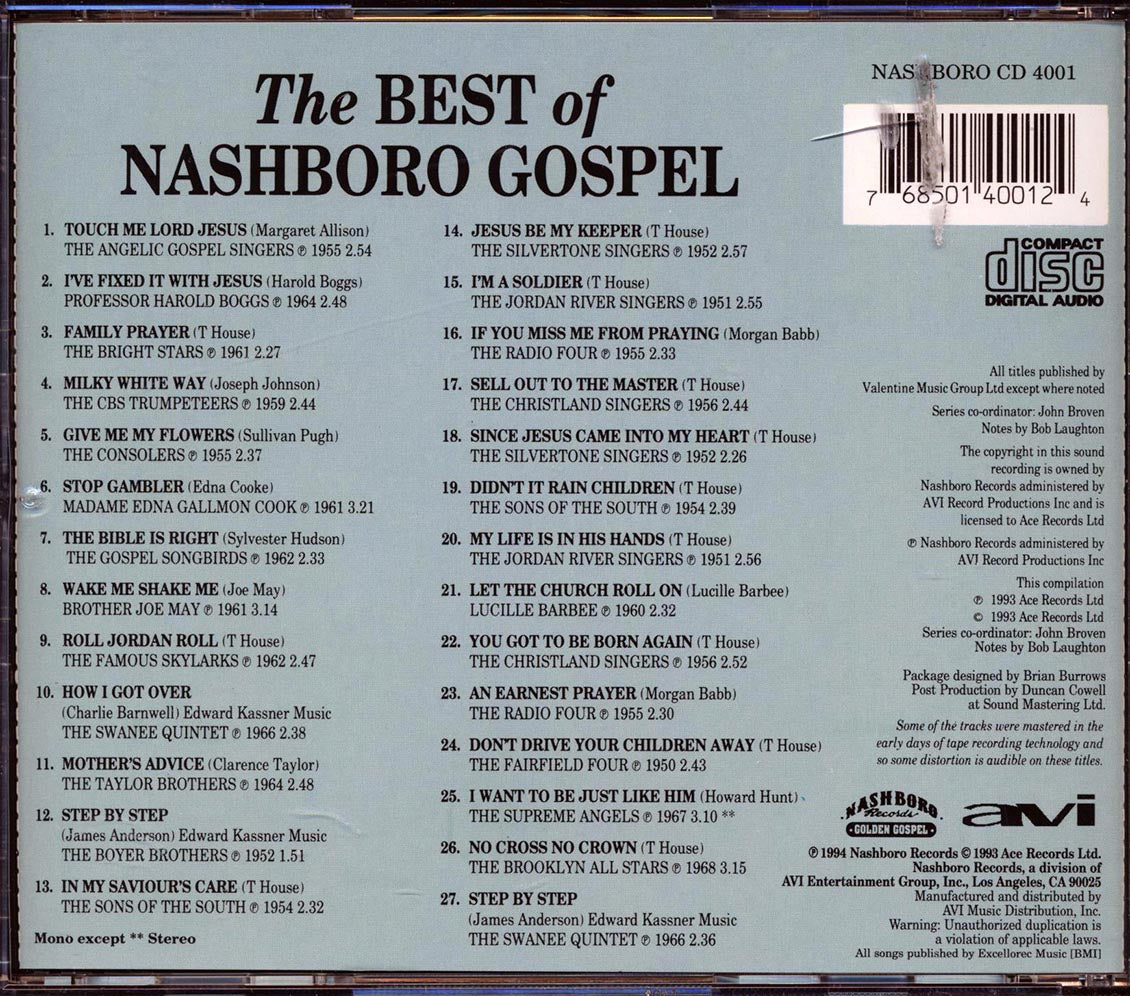 Various - The Best Of Nashboro Gospel (27 tracks)