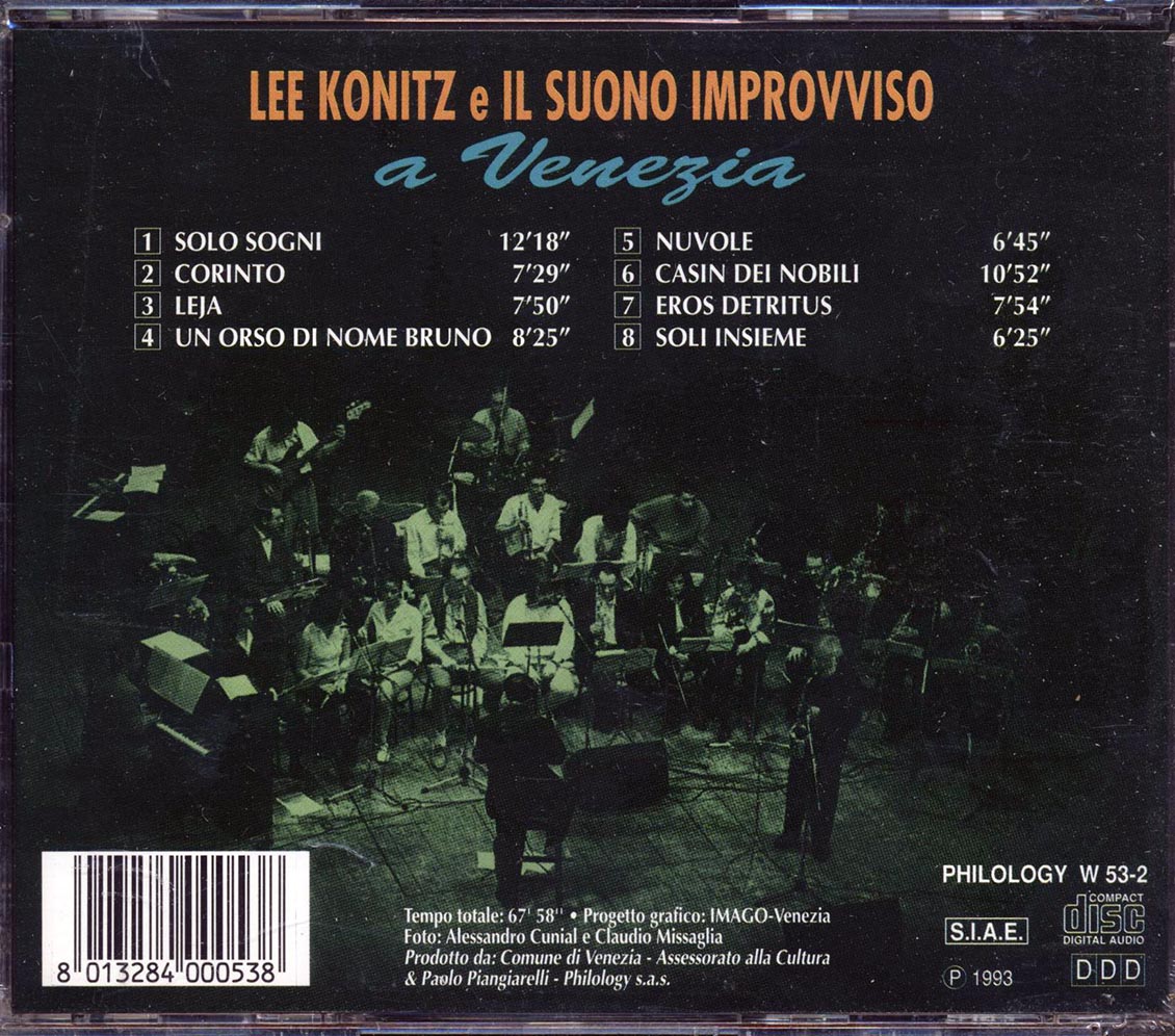 Lee Konitz - Lee Konitz E Il Suono Improvviso A Venezia