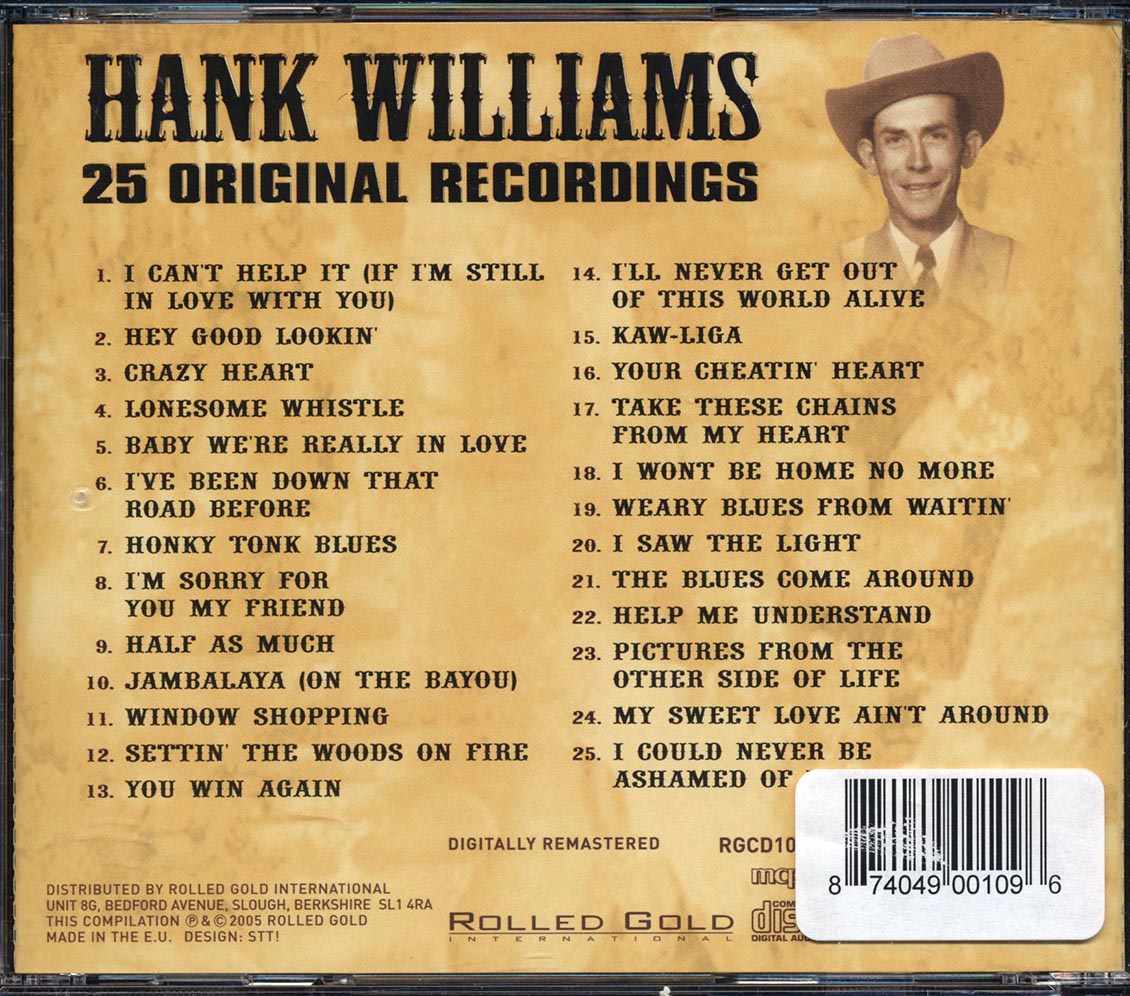 Hank Williams - 25 Original Recordings (25 tracks)